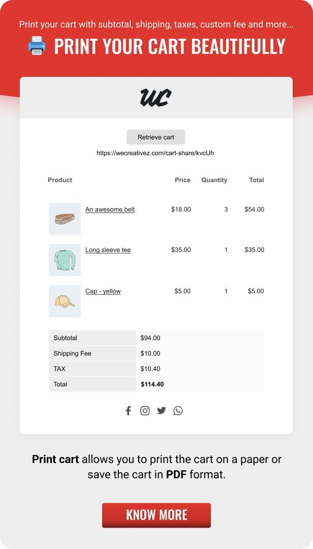WooCommerce Cart Share and Save