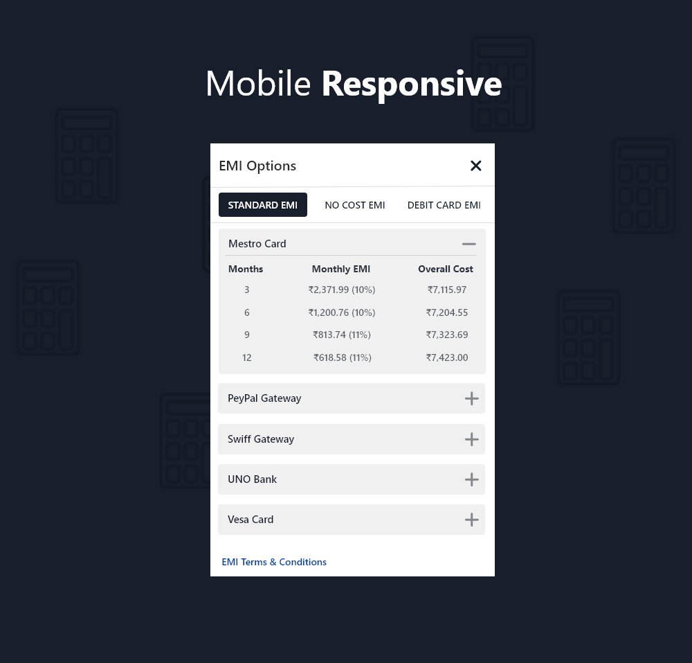 WooCommerce EMI Popup