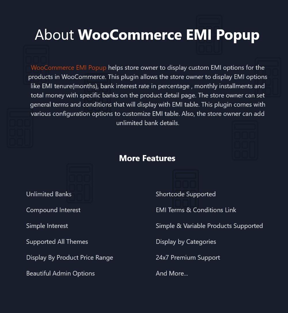 WooCommerce EMI Popup